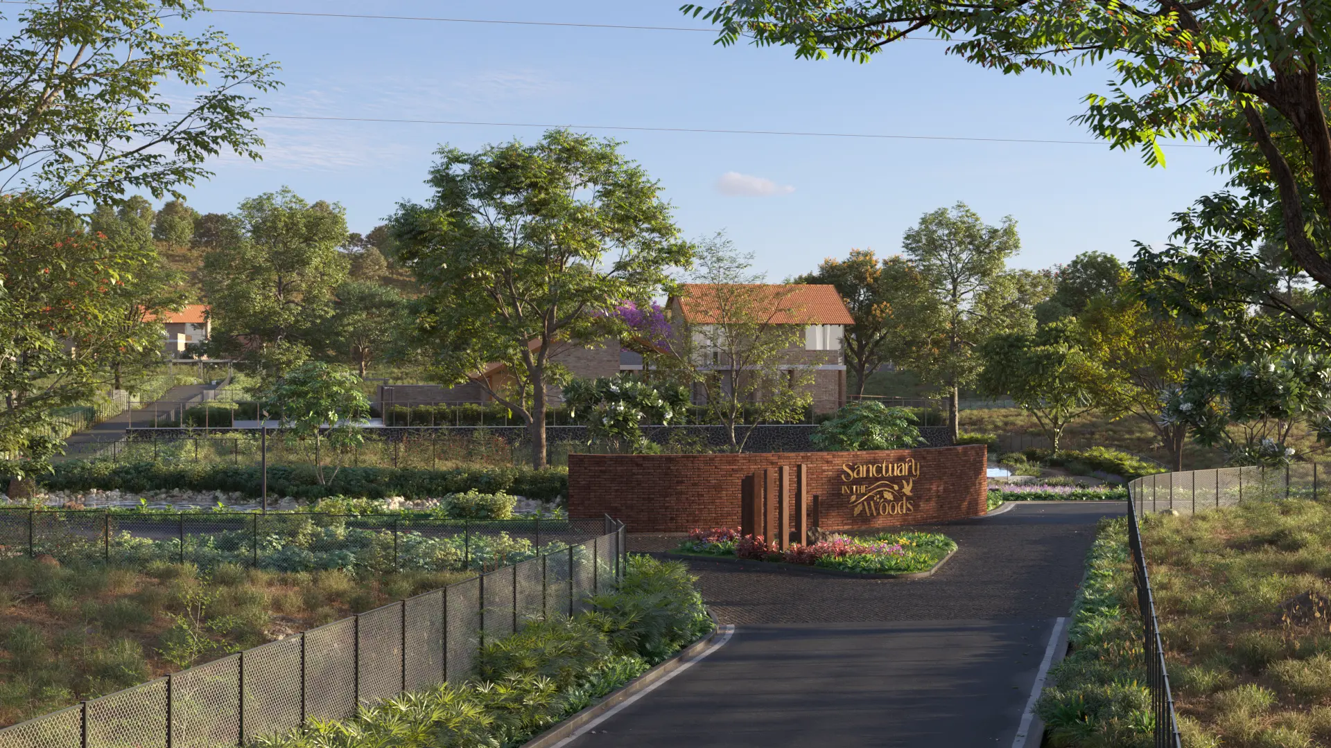 Entrance arrival gateway at Sanctuary in the Woods, Vikarabad