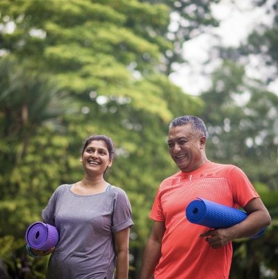 Indian couple staying active together